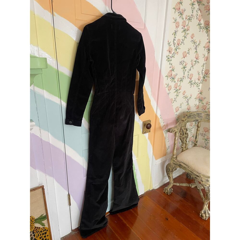 Free People We The Free Jayde Corduroy Flare Jumpsuit Black Medium - Picture 13 of 13